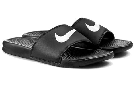 nike benassi swoosh weiß|Nike Bennasi Swoosh 312618 Black/White Men's .